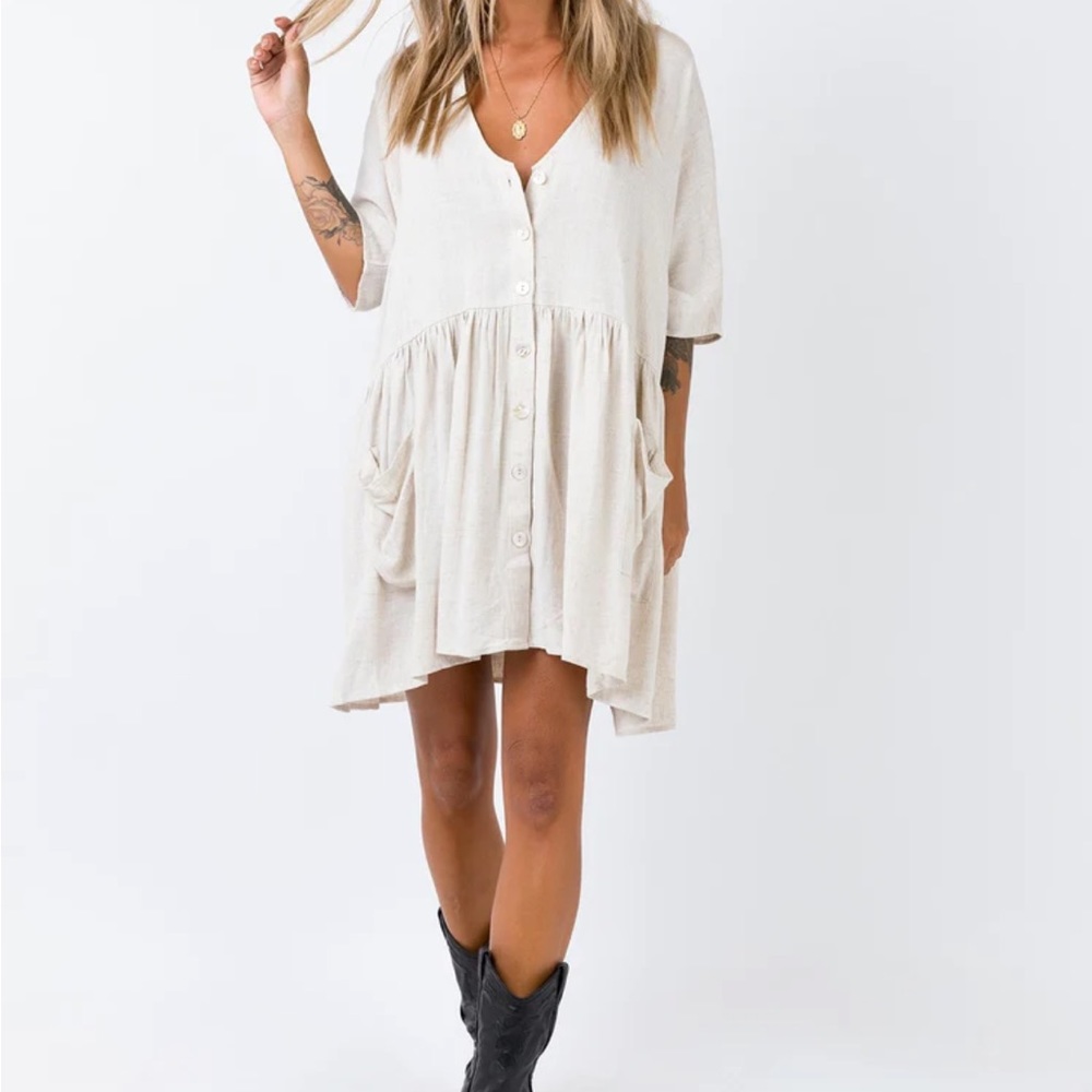 Princess Polly Sandy Mini Dress - Natural